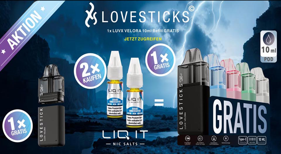 Black Weeks Angebot mit Nicsalt Liquids der Marke lovesticks