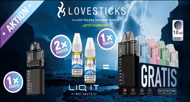 Black Weeks Angebot mit Nicsalt Liquids der Marke lovesticks