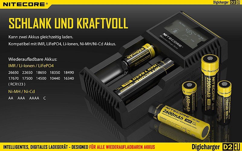 Preview: Nitecore Digichager - Ladestation D2