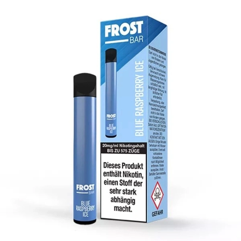 Frost Bar Vape Blue Raspberry Ice Einweg E-Zigarette 20mg Nikotin 600 Züge