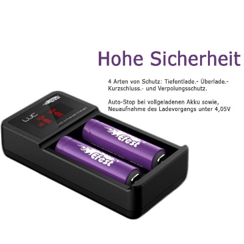 Preview: Efest - LUC V2 Ladegerät - für 3.6V - 3.7V Li-Ion Akkus