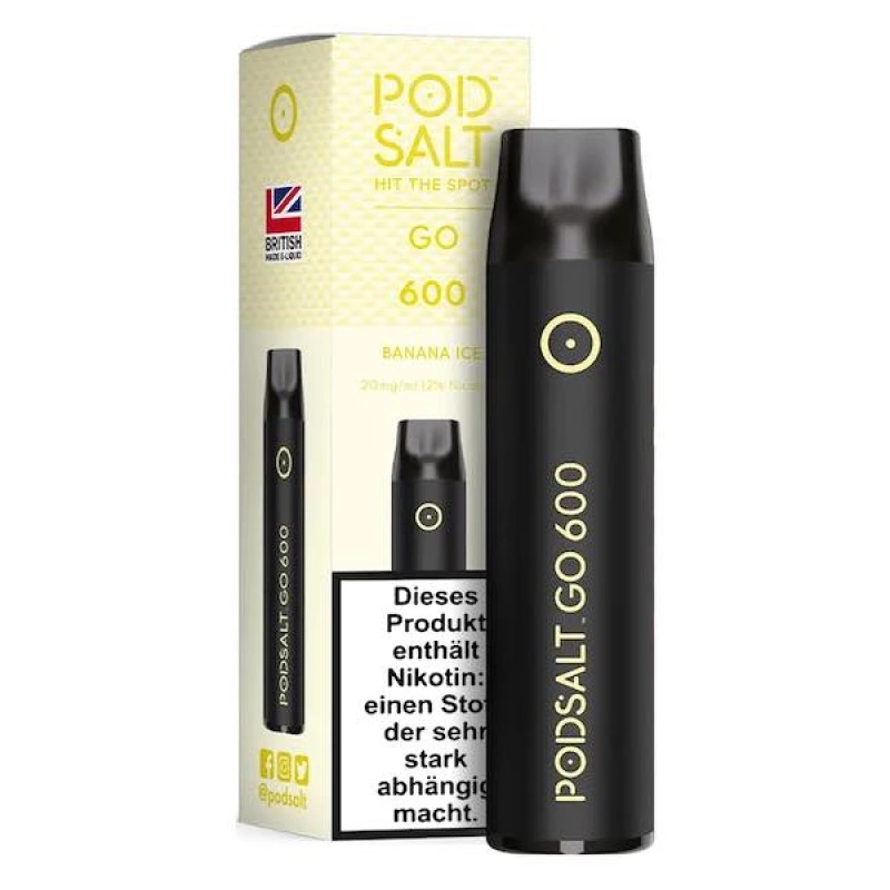 Pod Salt GO 600 Banana Ice 20mg NicSalt E-Zigarette 600 Züge