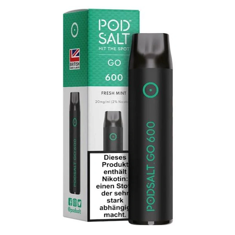 Pod Salt GO 600 Fresh Mint 20mg NicSalt E-Zigarette 600 Züge
