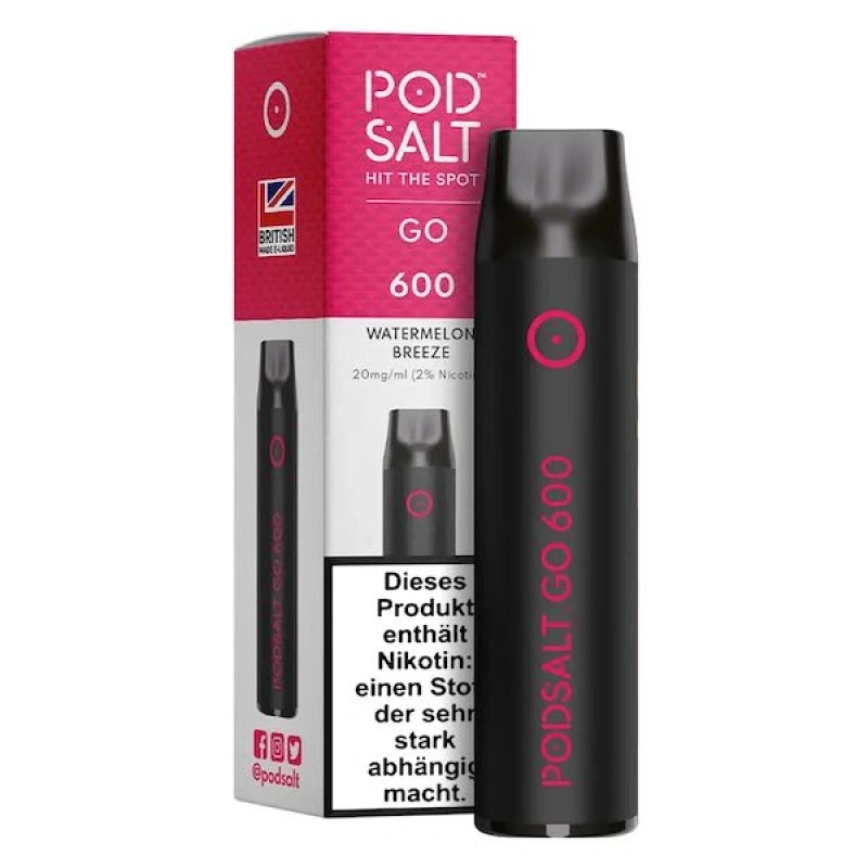 Pod Salt GO 600 Watermelon Breeze 20mg NicSalt E-Zigarette 600 Züge