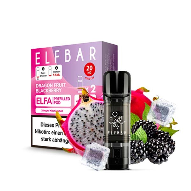 Elfa Pods Dragon Fruit Blackberry 20mg - neue Sorte 2025 - 2er Packung