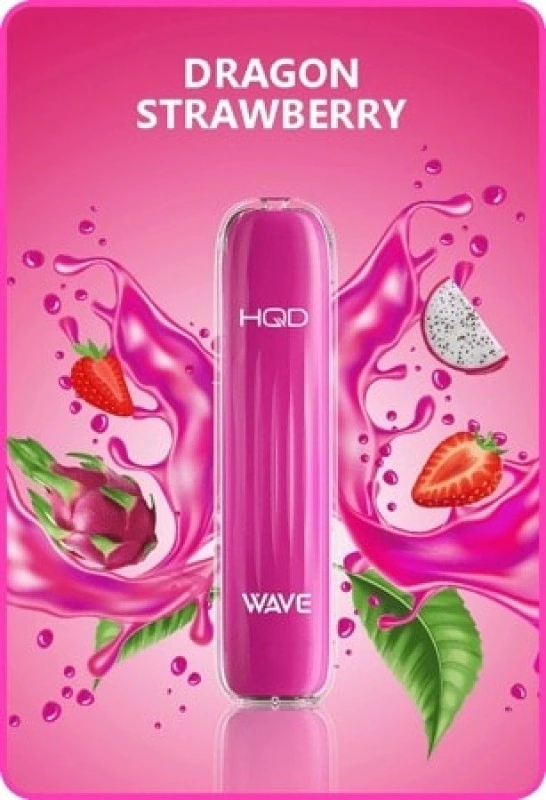 HQD Vape Wave Dragon Strawberry 600 Einweg E-Zigarette 600 Züge 18mg