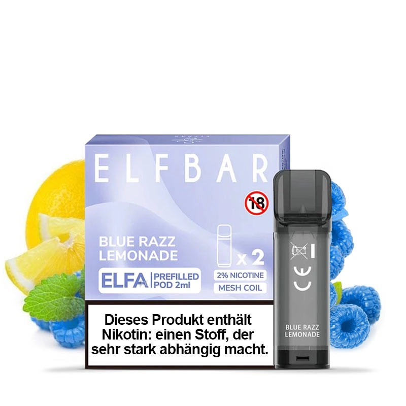 Blue Razz Lemonade Elf Bar Elfa Pods - mit 2ml und 20mg Elf Bar Liquid
