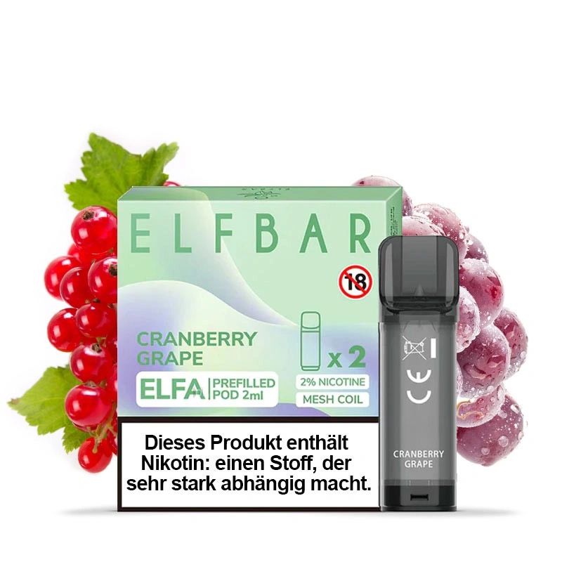 Cranberry Grape Elf Bar Elfa Pods - mit 2ml und 20mg Elf Bar Liquid
